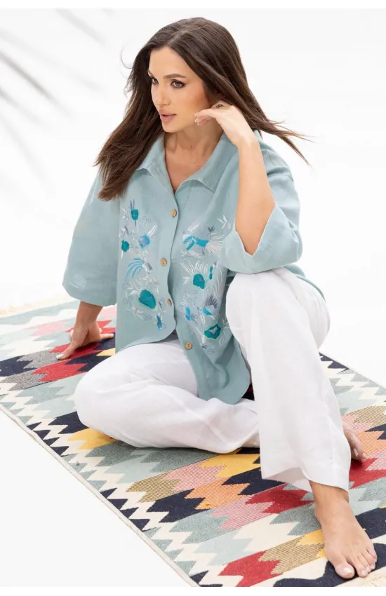 Костюм Ma cherie 3049 мятный+белый Костюм Ma cherie 3049 мятный+белый