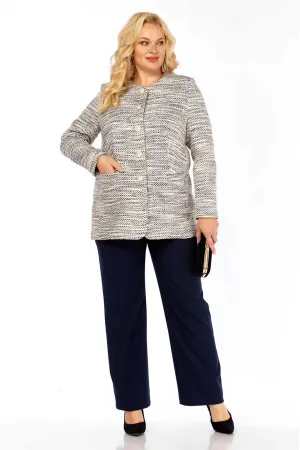 Костюм Асолия 1506 молочно-синий