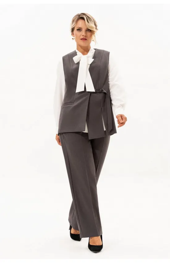 Костюм ALGRANDA 4068-A-1 Темно серый,Молочный