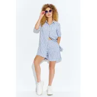 Костюм Euromoda 594 белый+синяя полоска