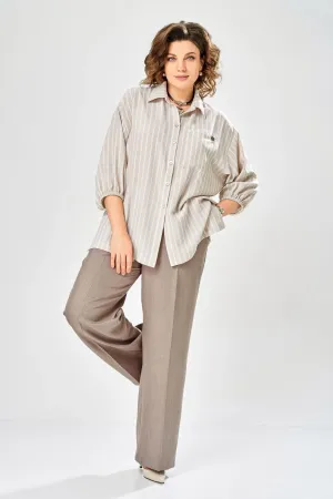 Костюм Ольга Стиль С1017 беж-коричневый