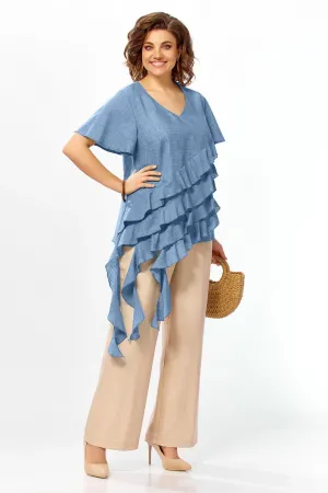 Костюм Mira Fashion 5696-2 синий+бежевый