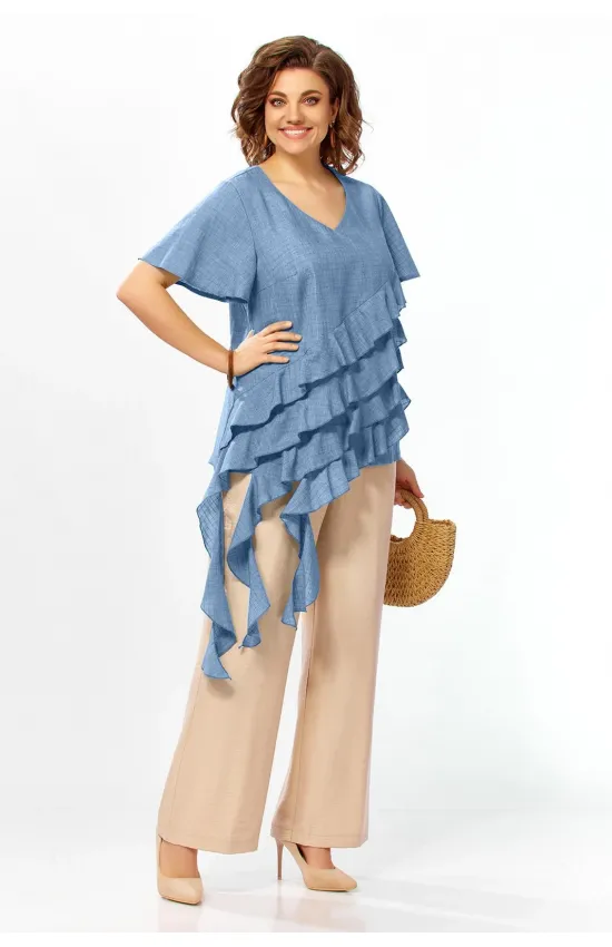 Костюм Mira Fashion 5696-2 синий+бежевый