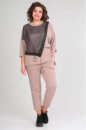 Костюм Michel Chic 1329-1 пудра + чёрный