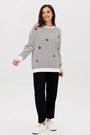Костюм Vilena fashion 1093 полоска+красный