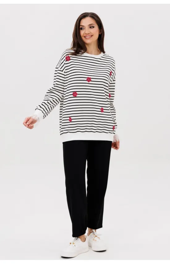 Костюм Vilena fashion 1093 полоска+красный