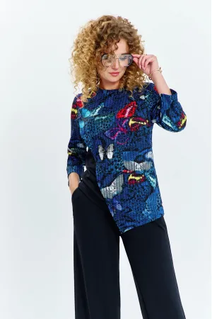 Костюм Euromoda 626 чёрный+мультиколор