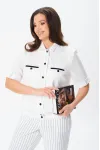 Костюм Vilena fashion 1079 белый+белый/полоска