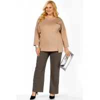 Костюм Элль-стиль 2437 бежевый, темный беж