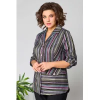 Костюм Асолия 1504 мультиколор полоска + чёрный