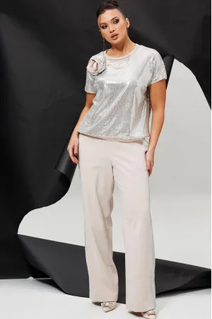 Костюм MisLana 1277 серебро/беж