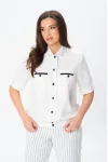Костюм Vilena fashion 1079 белый+белый/полоска