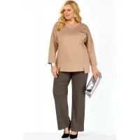 Костюм Элль-стиль 2437 бежевый, темный беж