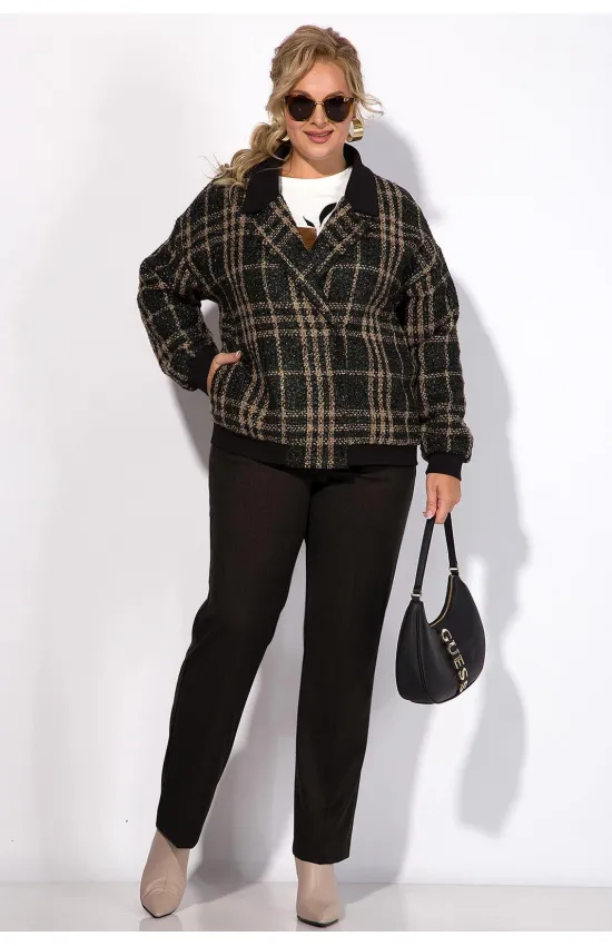 Костюм Лилиана клетка графит+капучино