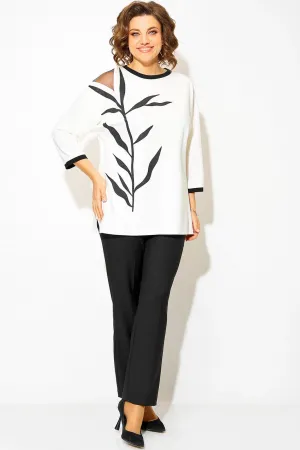 Костюм Лилиана 1495БрПн черно-белый Костюм Лилиана 1495БрПн черно-белый