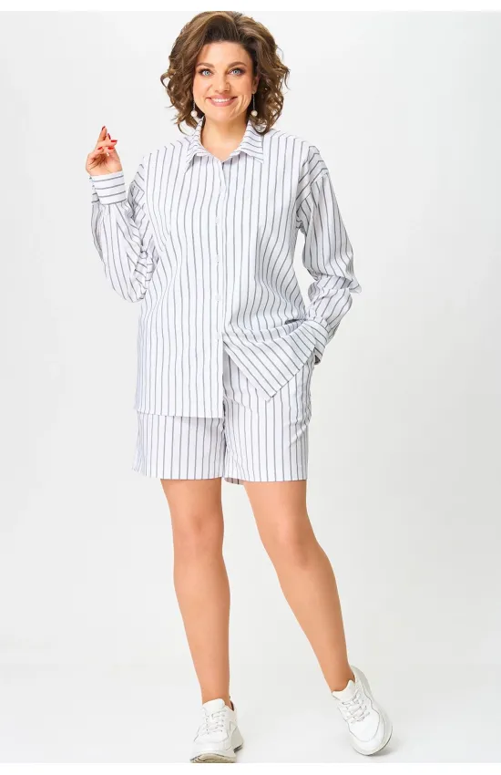 Костюм Svetlana Style 2106 белый полоска