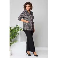 Костюм Асолия 1504 мультиколор полоска + чёрный