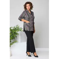 Костюм Асолия 1504 мультиколор полоска + чёрный