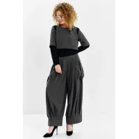 Костюм Euromoda 632 серый (клетка)+черный