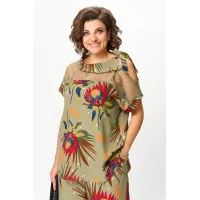 Костюм Michel Chic 1426 хаки+цветы