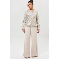 Костюм MisLana 1279к серебро/беж Костюм MisLana 1279к серебро/беж