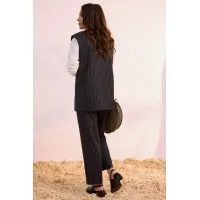 Костюм Магия Моды 2628 темно-синий в полоску+светлый беж