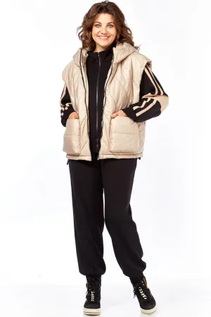 Костюм Милора-стиль 1378 черный + песочный