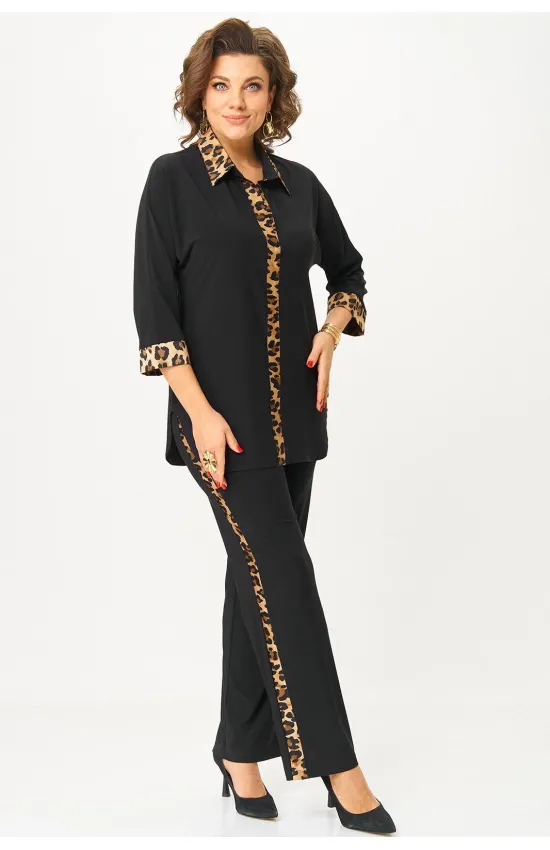 Костюм Svetlana Style 3017 черный+леопард