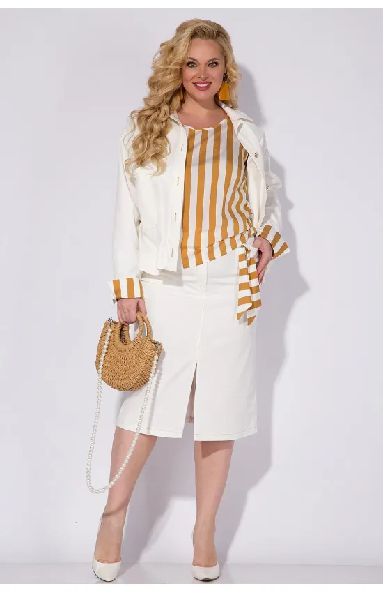 Костюм Лилиана 1305 молочный+горчичный