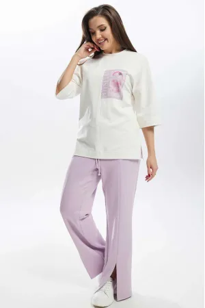 Костюм MisLana молочный+оливка