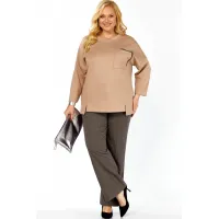 Костюм Элль-стиль 2437 бежевый, темный беж