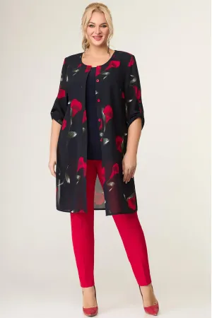 Костюм Svetlana Style черный+цветы