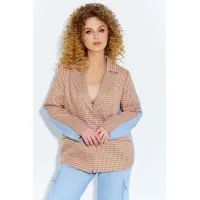 Костюм Euromoda 584 голубой + оранжево-голубая клетка