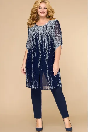 Костюм Svetlana Style 1394 синий в цветы
