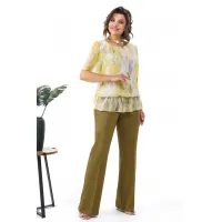 Костюм Alani 2371 оливковый+оттенки желтого