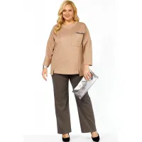 Костюм Элль-стиль 2437 бежевый, темный беж