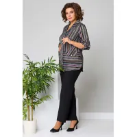 Костюм Асолия 1504 мультиколор полоска + чёрный