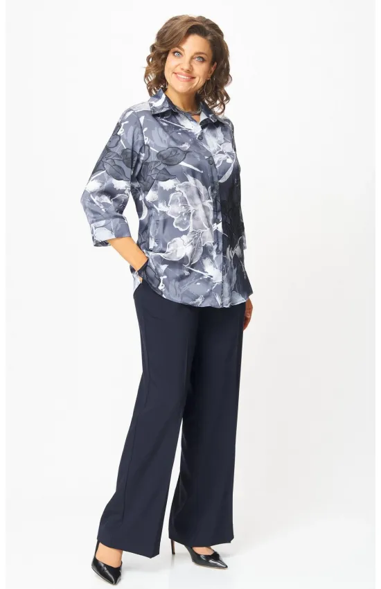 Костюм БелЭльСтиль 877-326/601-288 синий принт+синий