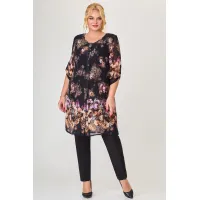 Костюм Svetlana Style синий+красный+цветы