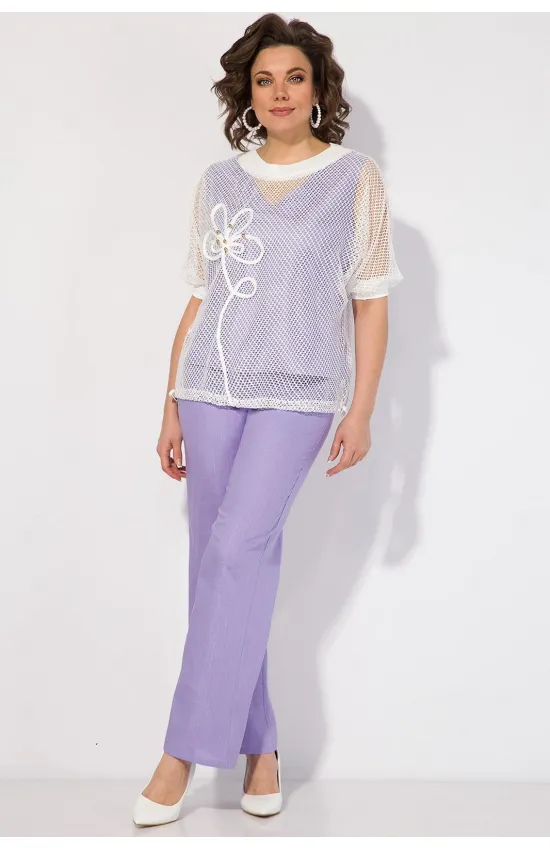 Костюм Лилиана белый+хаки