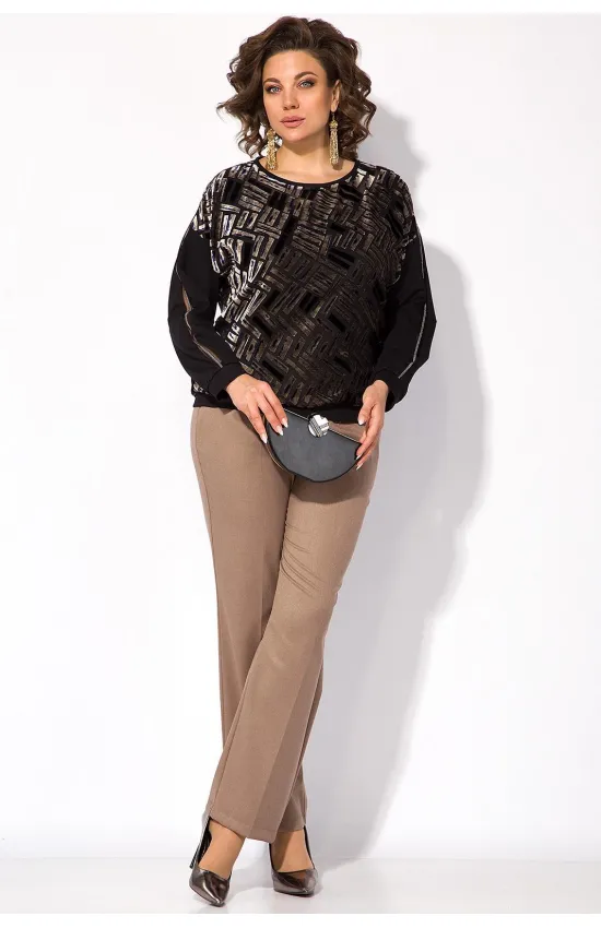 Костюм Лилиана 1365н БрПн Черный + бежевые