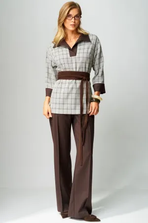 Костюм LAIKONY L-553 клетка шоколад