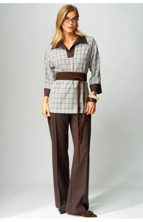 Костюм LAIKONY L-553 клетка шоколад