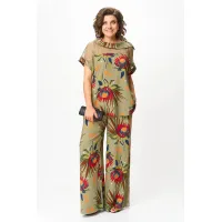 Костюм Michel Chic 1426 хаки+цветы