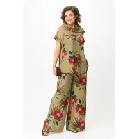 Костюм Michel Chic 1426 хаки+цветы