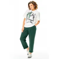 Костюм Michel Chic 1458 темный изумруд+белый