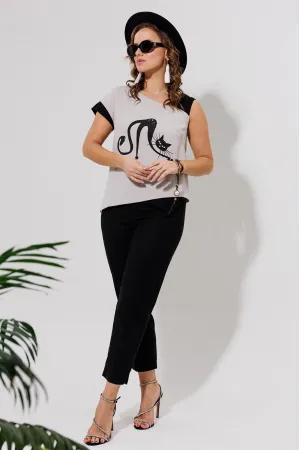 Костюм Галеан Cтиль 801 черный с бежевым