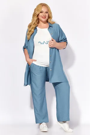 Костюм ALGRANDA 4058-C Сине-голубой,Молочный