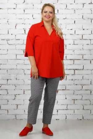 Однотонная яркая блузка МЛ-Р-184-2