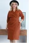 Трикотажное платье на запах с карманами W-П4-5388/3